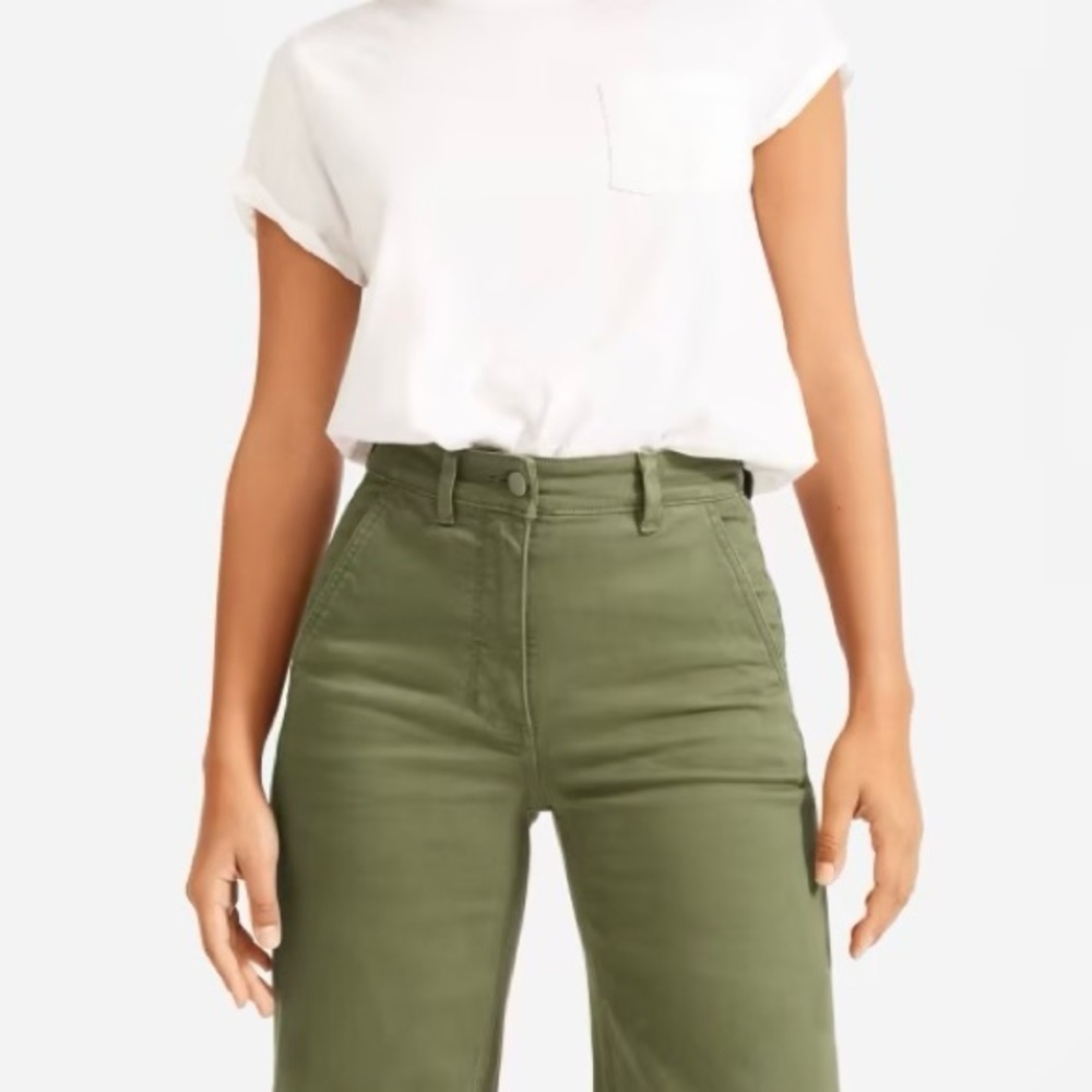 Everlane Green Cropped Straight Regular Pant Jeans Size 14